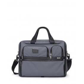 TUMI™ Official Expandable Organizer Laptop Brief 01486262918 Meteor  Grey